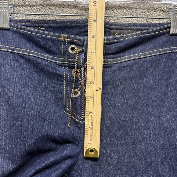 Vintage Y2K Baby Phat 13 34x32 Jeans Flare LaceUp Gold Chain ZipUp USA Made RARE - Picture 7 of 16